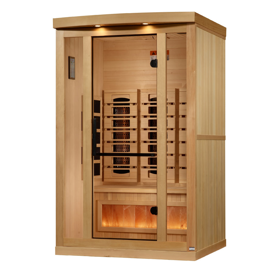 Golden Designs 2-Person Full Spectrum Infrared Sauna with Himalayan Salt Bar | GDI-8020-03