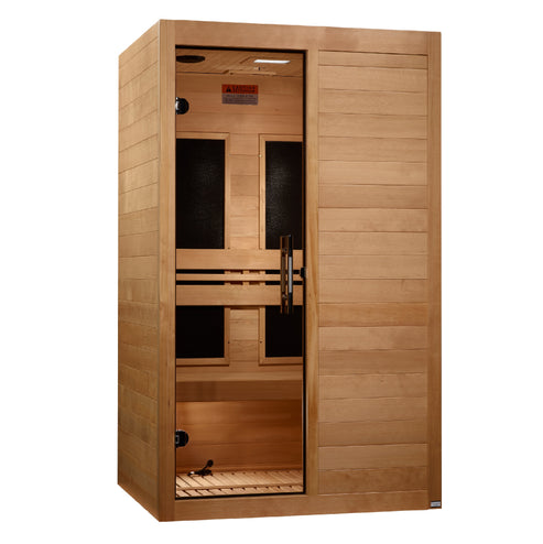 Golden Designs Maxxus S-Line 2-Person Low EMF FAR Infrared Sauna with Canadian Hemlock