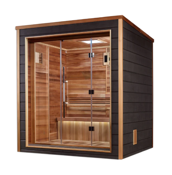Golden Designs "Drammen" 3 Person Outdoor-Indoor Traditional Steam Sauna | GDI-8203-01