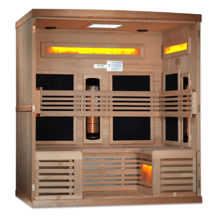 Golden Designs 6-Person Full Spectrum Infrared Sauna with Himalayan Salt Bar | GDI-8260-01