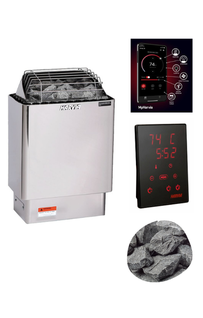 Harvia KIP80W Electric Sauna Heater Package